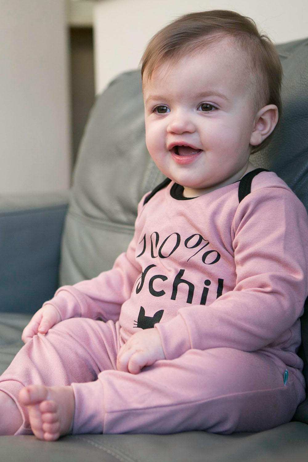 100% cotton baby romper. made in Britain using chemical free inks.