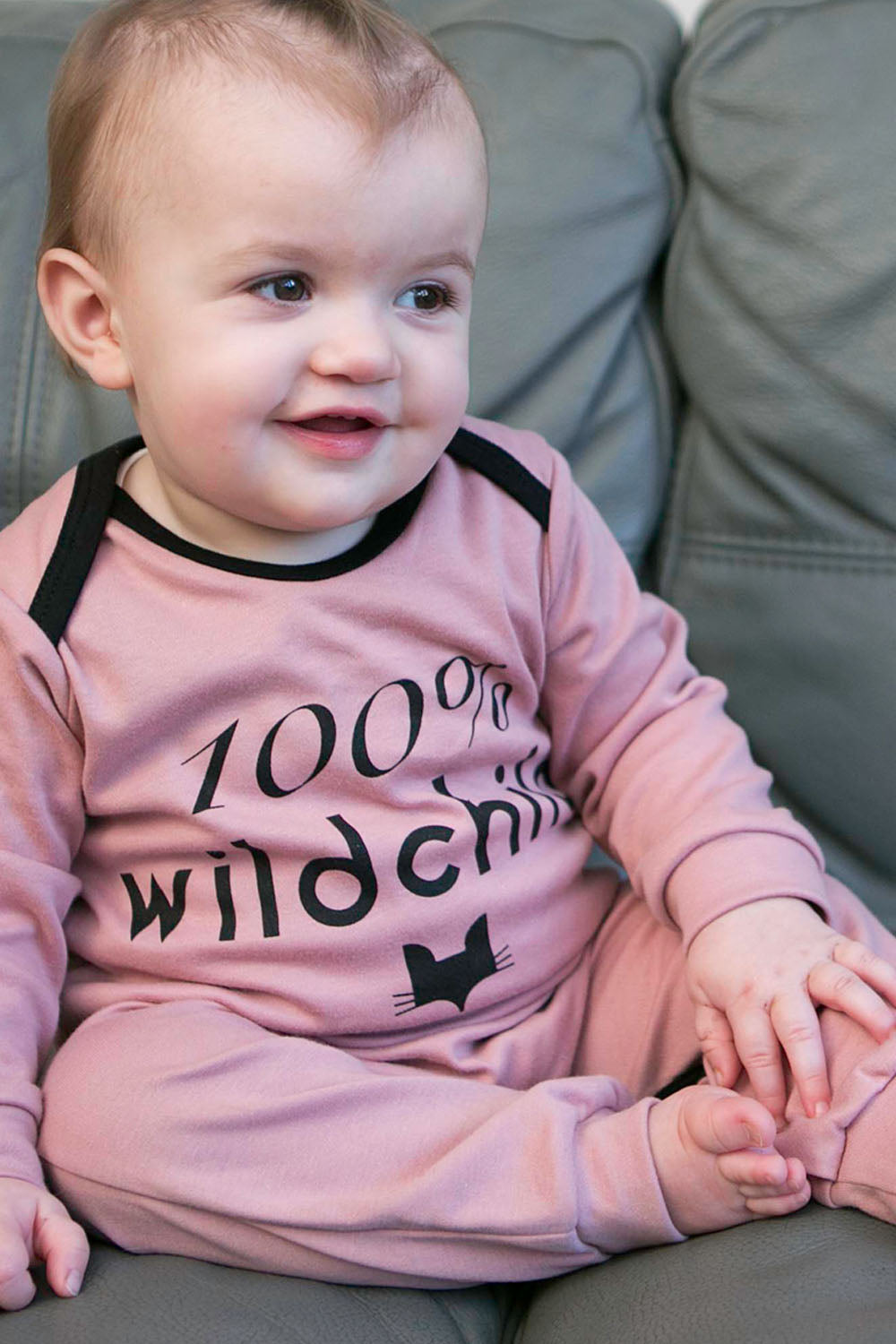 Super soft 100% cotton baby romper, vegan friendly and made in Britain.