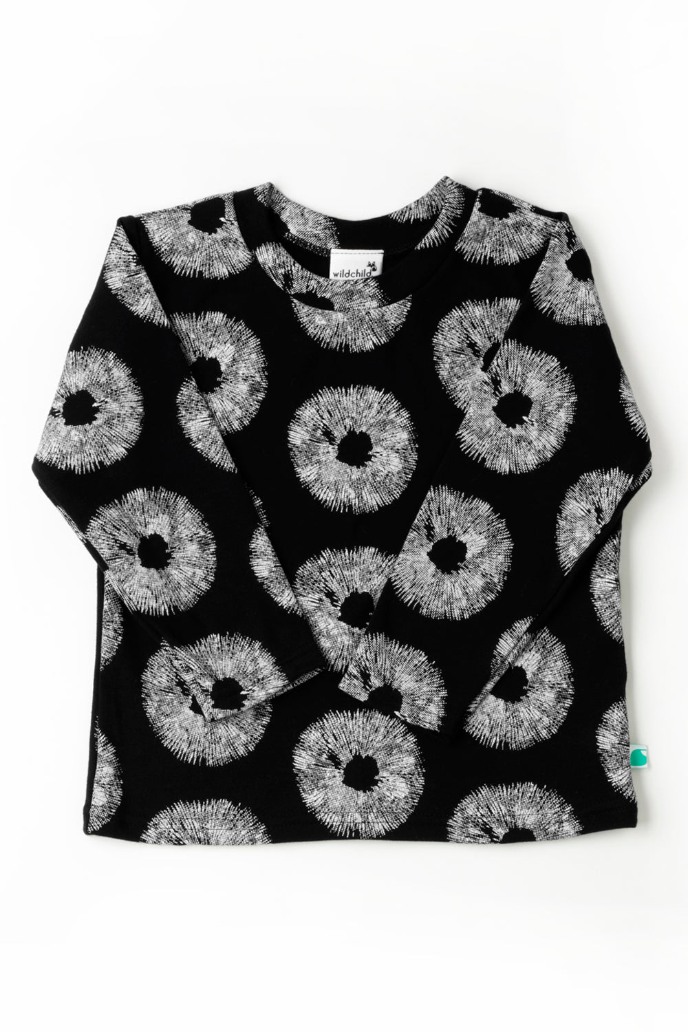 Mushroom Print long sleeve T-shirt 100% cotton, made in Britain unisex