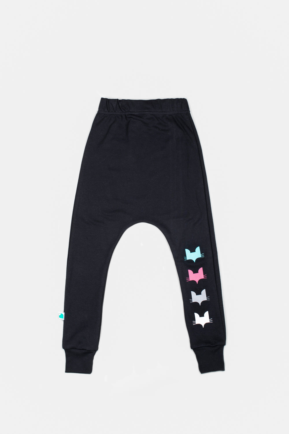 Black, Unisex,vegan organic cotton loose-fitting joggers, with sewn on foxhead badge