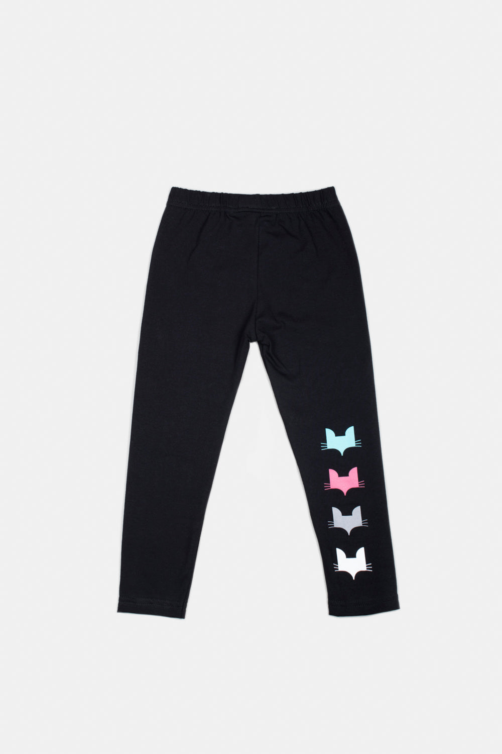 Coloured Fox Head design Black leggings
