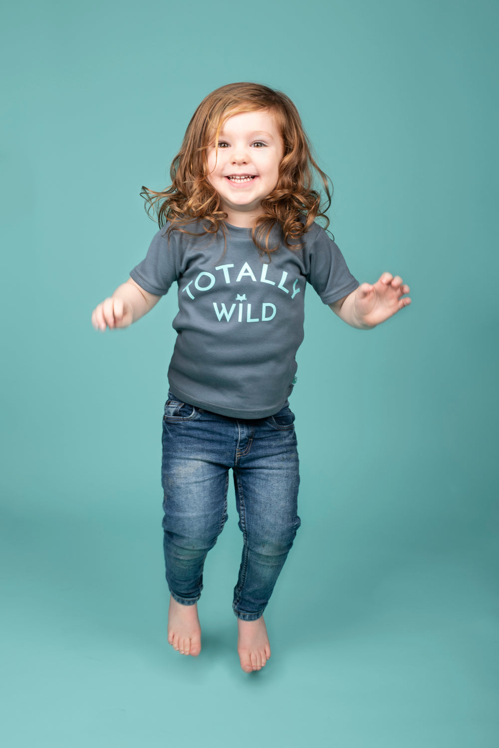 Organic Cotton 'Totally Wild' slogan T-shirt - Grey