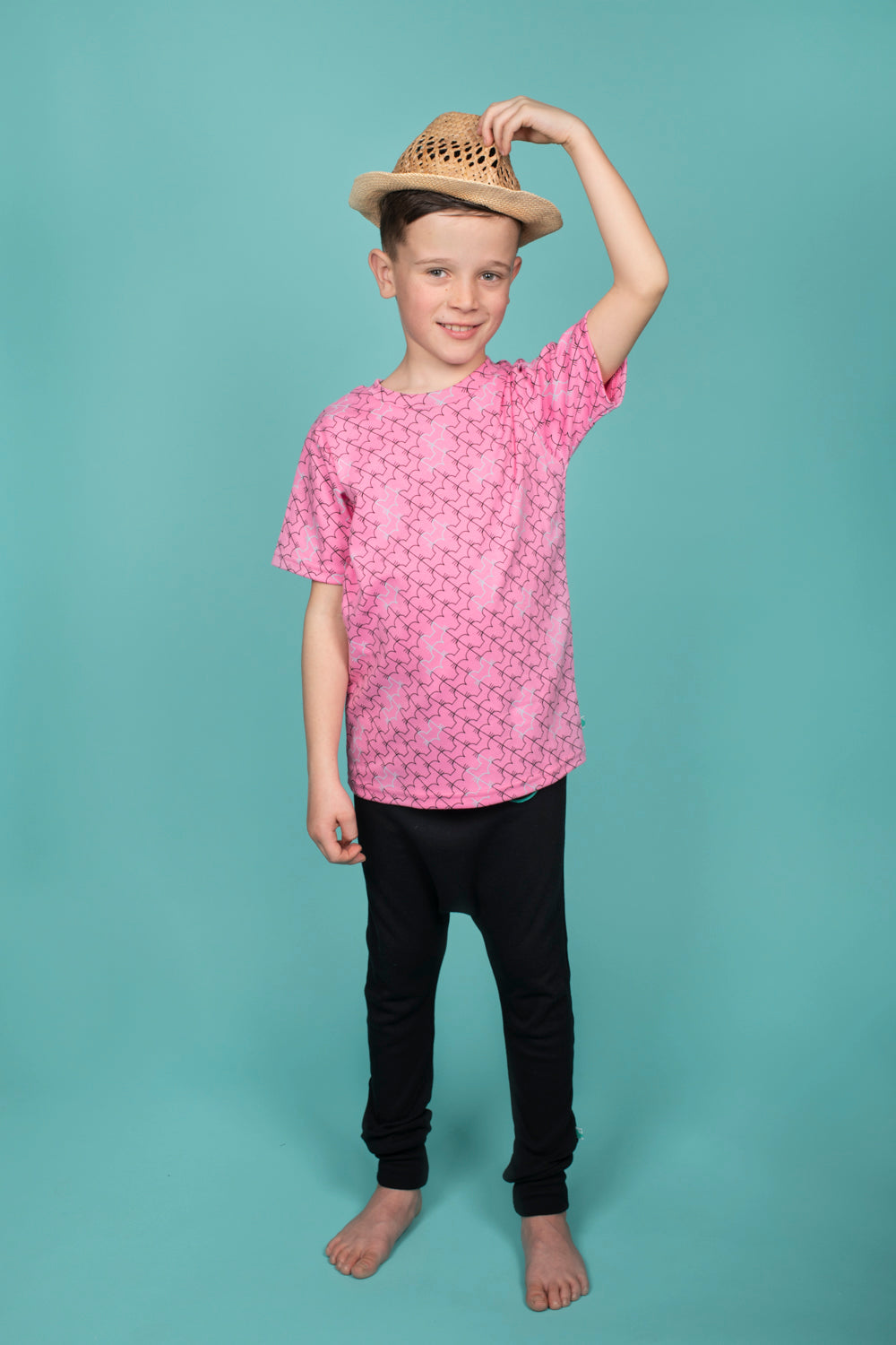 Unisex Multi fox head design organic cotton t-shirt - pink