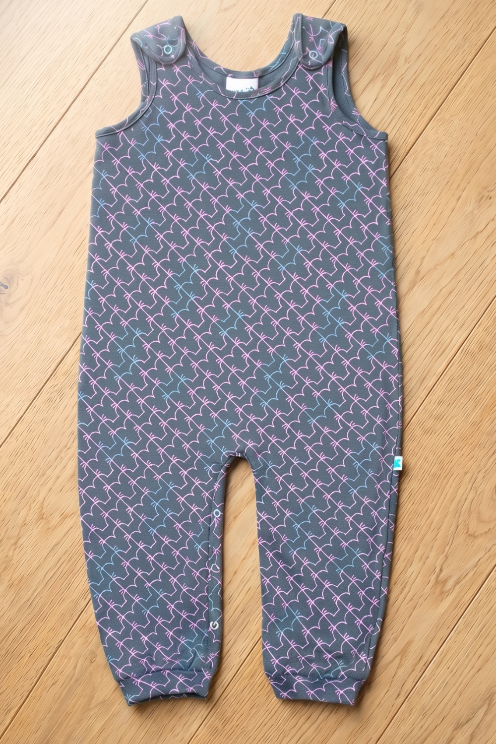 Baby & Toddler Dungaree - Organic Grey Multi Fox