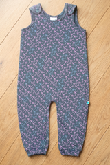 Baby & Toddler Dungaree - Organic Grey Multi Fox