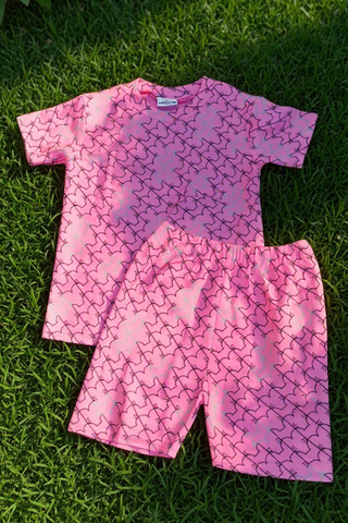Pink Shorts and T-Shirt Set
