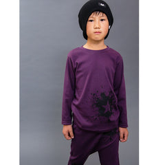 100% cotton, unisex punchy plum long sleeve t-shirt. Made and designed in Britain using chemical free inks.