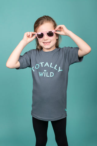 Organic Cotton 'Totally Wild' slogan T-shirt - Grey